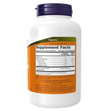 Now Foods Psyllium Husk Caps 500 mg 500 kapsułek