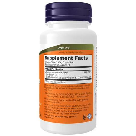 Now Foods Sacharomyces Boulardi 60 kapsułek