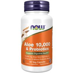 Now Foods Aloe 10000 + Probiotyki 60 veg kapsułek