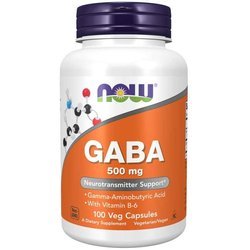 Now Foods GABA (Kwas Gamma Aminomasłowy) 500 mg 100 veg kapsułek