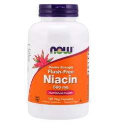 Now Foods Niacyna Double Strength 500 mg Flush Free 180 veg kapsułek