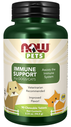 Now Foods Pets Immune Support Dogs Cats 90 tabletek