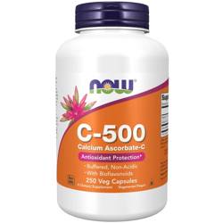 Now Foods Witamina C 500 mg Ascorbate-C 250 kapsułek