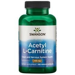 Swanson Acetyl L-Karnityny (ALC) 500 mg 100 kapsułek