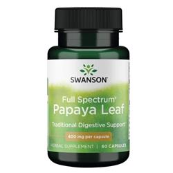 Swanson Liść Papai (Papaya Leaf) 400 mg 60 kapsułek